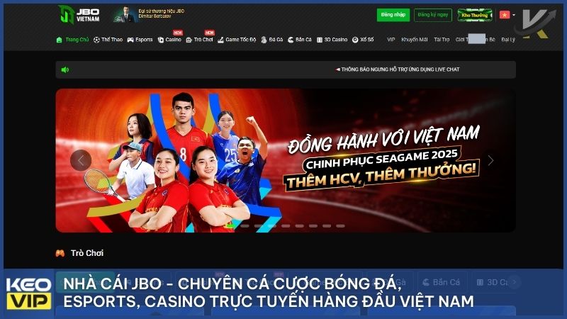 Top 5 Nhà Cái Bóng Đá Uy Tín & Chất Lượng Nhất Châu Á 2025 3 JBO Vietnam Trang nhà cái JBO chính thức, chuyên cá cược bóng đá, eSports, Casino trực tuyến hàng đầu Việt Nam. Tham gia chơi cược với những ưu đãi khủng.